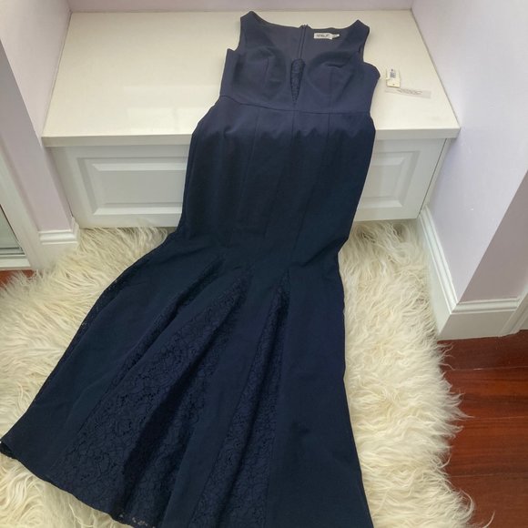 ELIZA J LACE TRIM V-NECK FORMAL DRESS - Picture 3 of 10